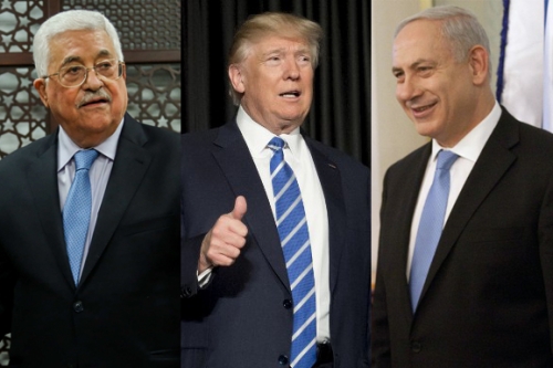 نتنياهو وترامب والرئيس عباس -توضيحية-